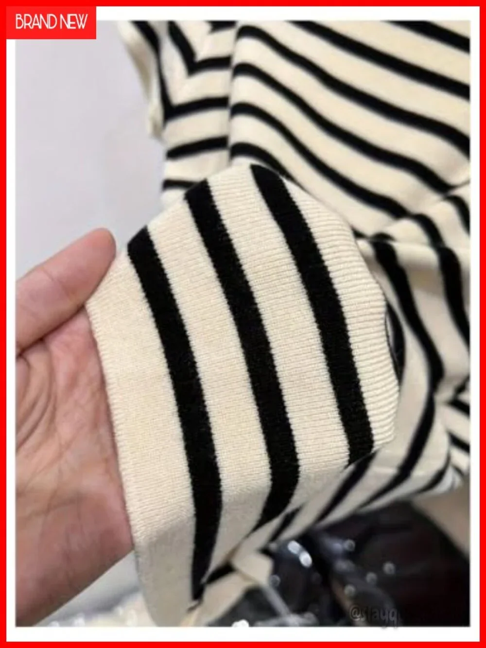 Striped Crew Neck Short Sleeve Pullover Sweater Knit Top